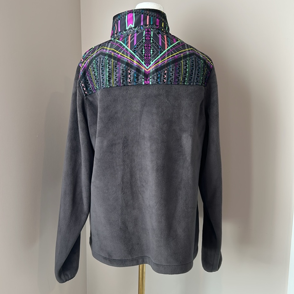 FILA SPORT Gray Fleece Zip Up Track Jacket Multicolored Retro 80s inspired Large - Picture 8 of 10